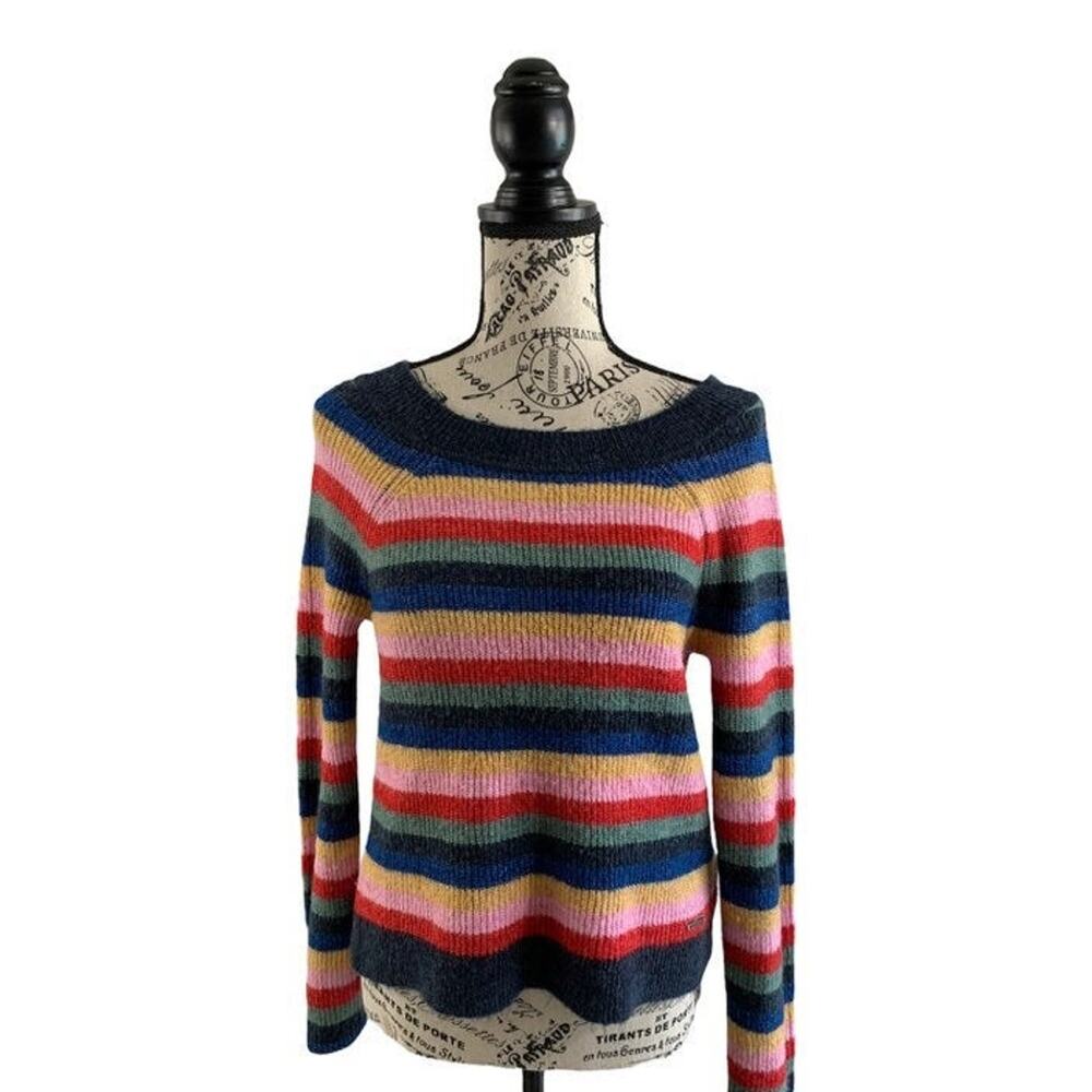 Abercrombie & Fitch Women's Size XS Sweater Pullover Striped Back Tie Cut Out